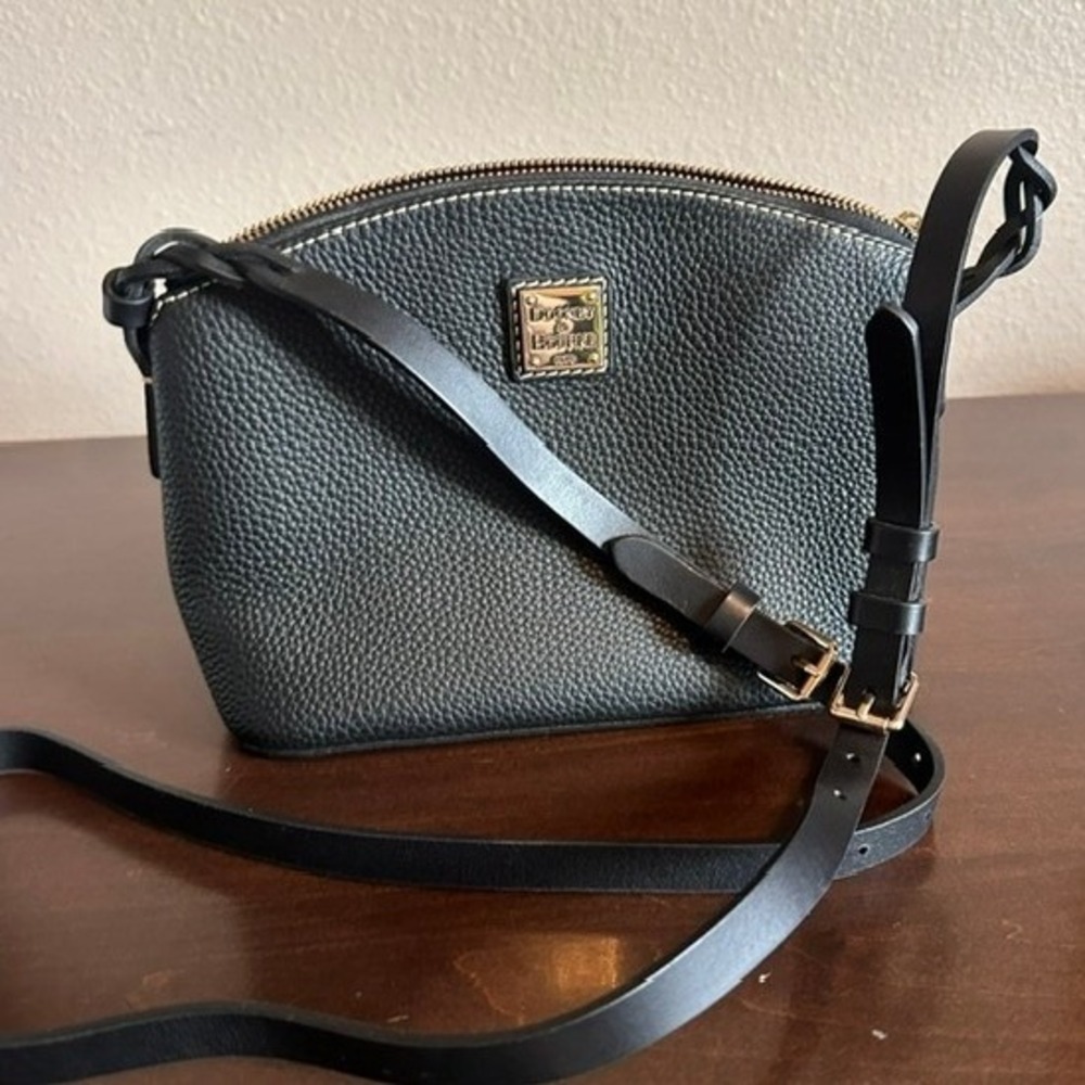 Dooney & Bourke Pebble Grain Penny Black Crossbody Bag